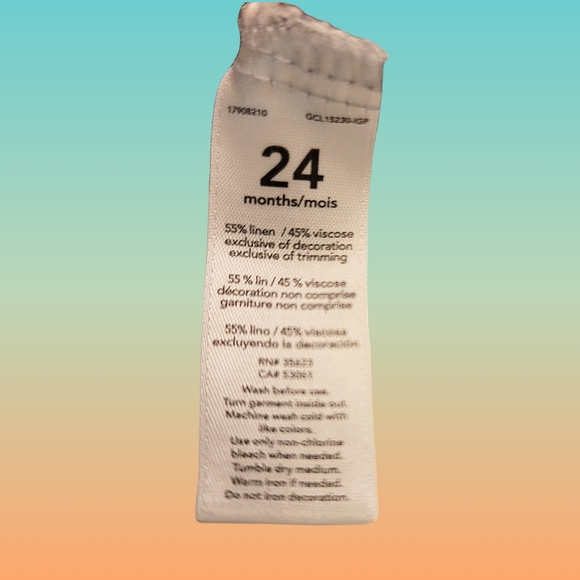 Carters Baby Boy, Gray & White Striped, Linen Romper, size 24 months - Picture 7 of 7